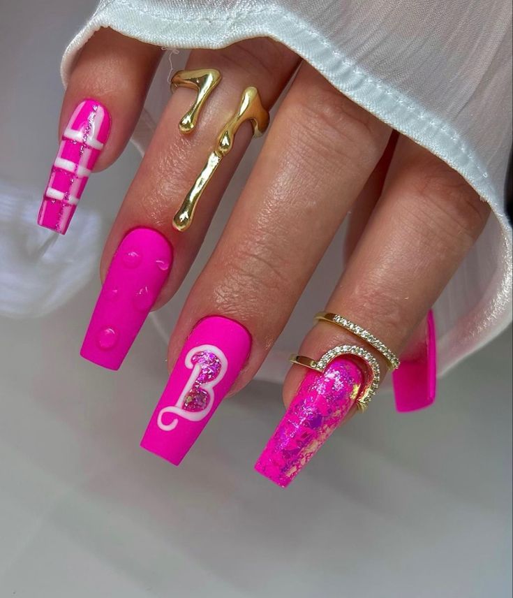 Barbie-Pink-Birthday-Nails