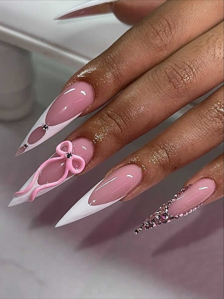Long-Pink-French-Tip-Birthday-Nails.