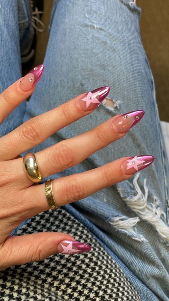 Pink-Chrome-Baddie-Birthday-Nails