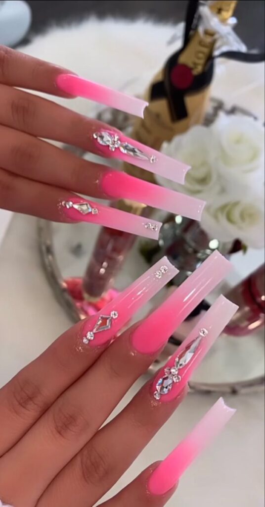 Pink-and-White-Ombre-Birthday-Nails