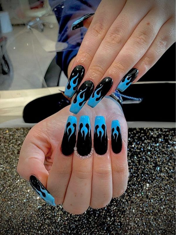 Blue-Flame-Nail-Art