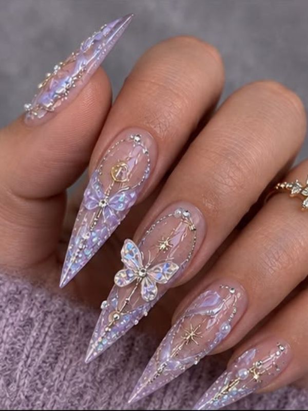 Butterfly-and-Rhinestone-Nails.