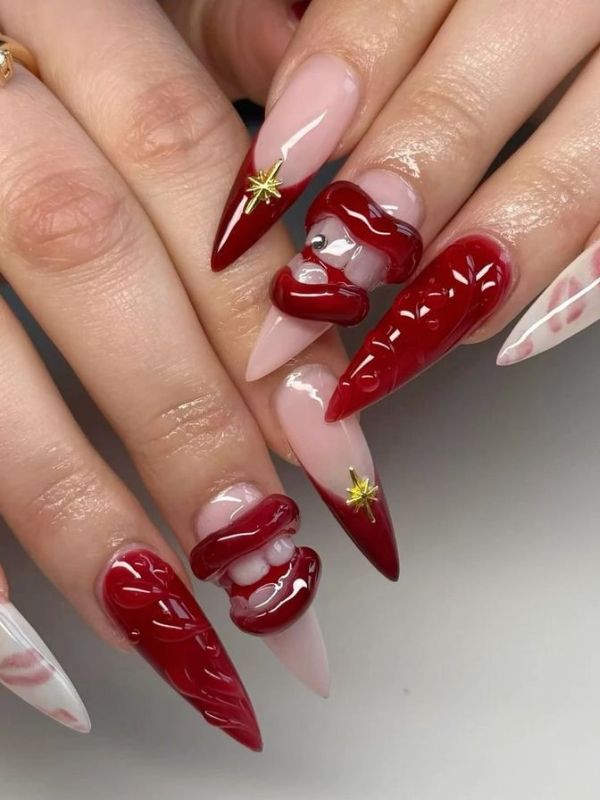 Classic-Red-3D-Lip-Nail-Art.