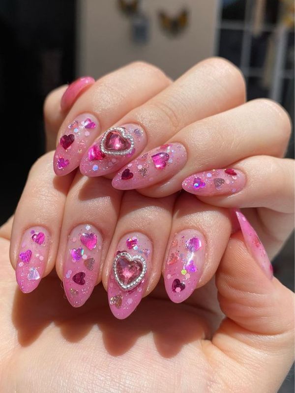 Colorful-Heart-Charm-Nails.