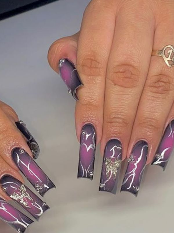 Dark-Purple-Y2K-Goth-Nails.