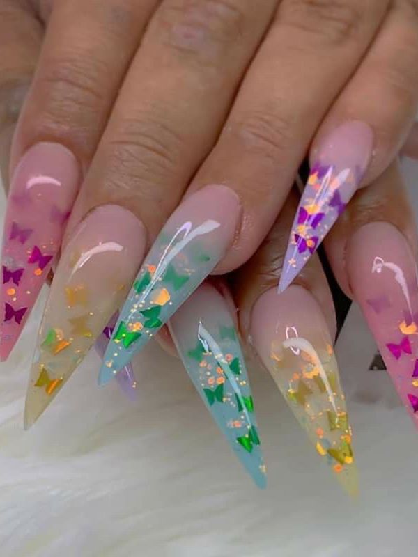 Gummy-Bear-Nails-With-Chrome-Details.