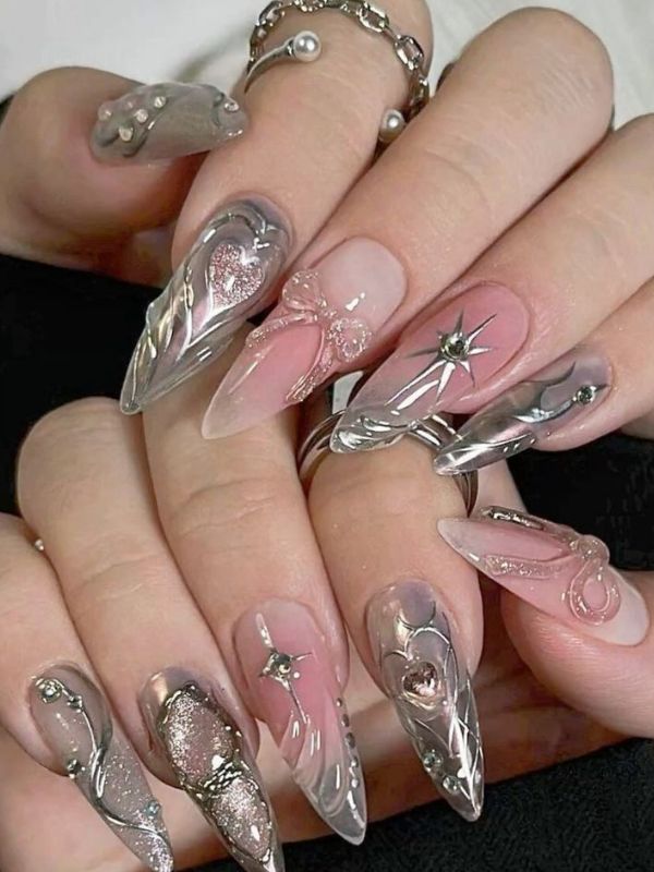Nude-and-Silver-Y2K-Nails-