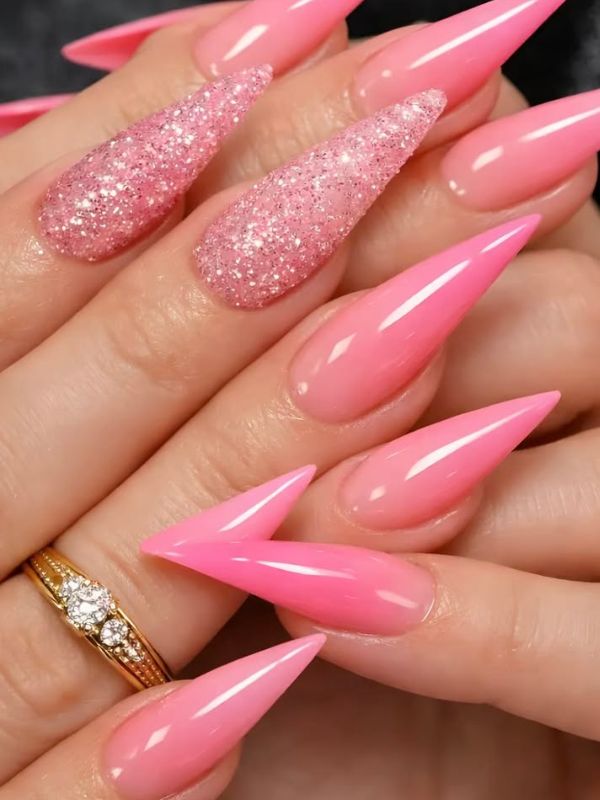Pink-Stiletto-Nails.