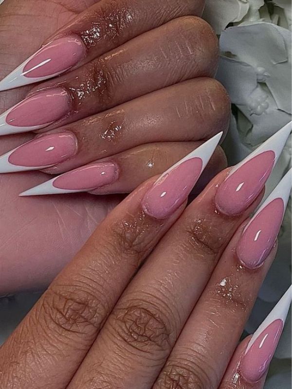 pink-and-White-French-Tip-Stiletto-Nails.